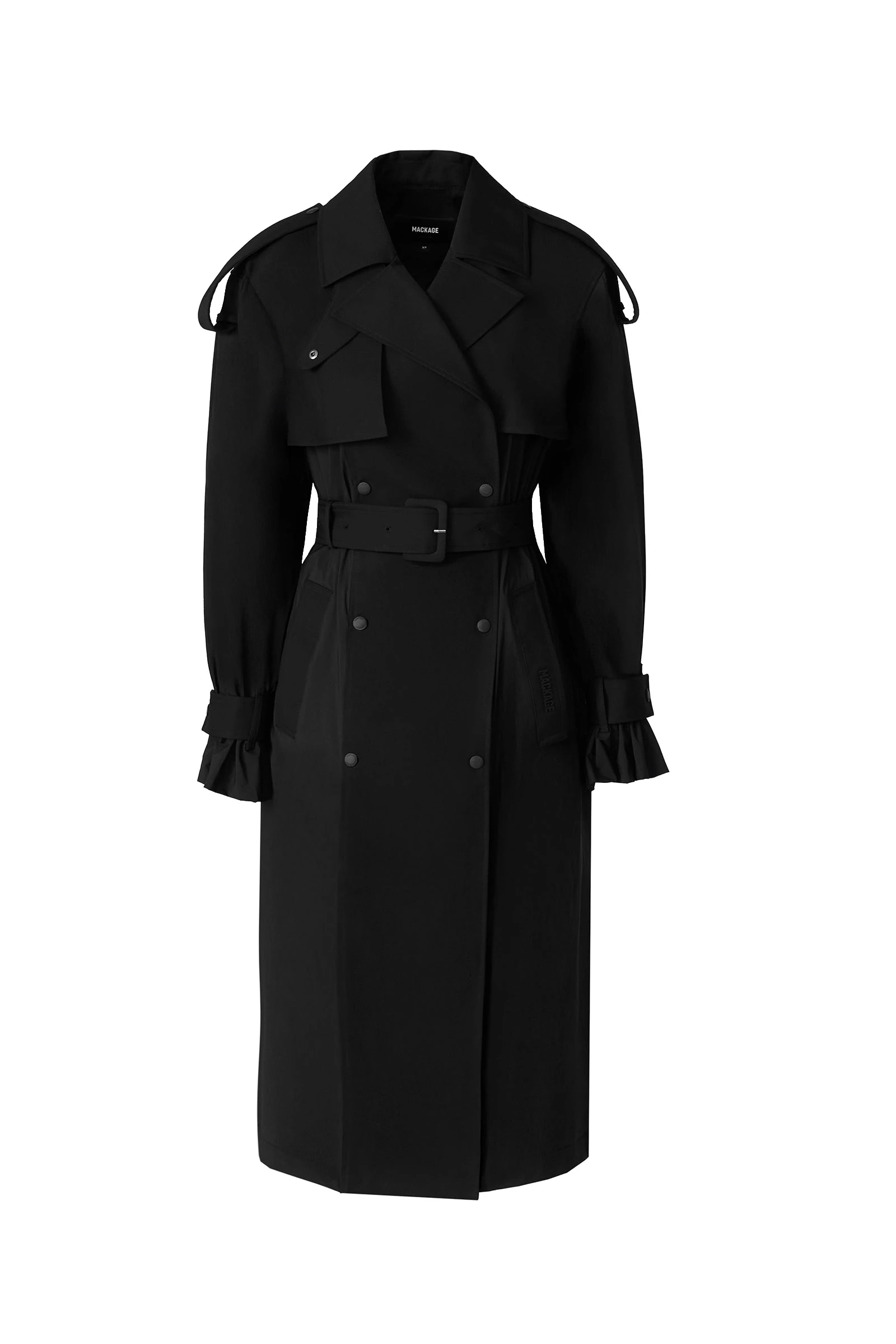 Mackage Zonomi Lightweight Trench Coat in Black mackage zonomi lightweight trench coat