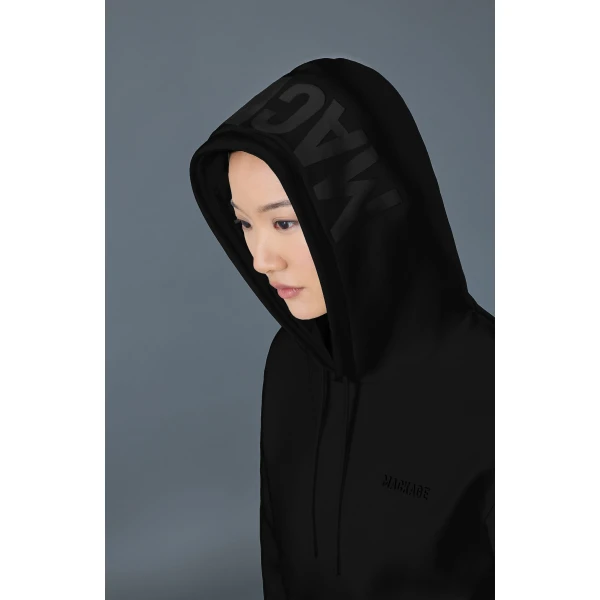 Mackage Zosia Double-Face Jersey Logo Hoodie in Black