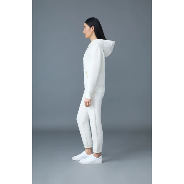 Mackage Zosia Double-Face Jersey Logo Hoodie in Cream