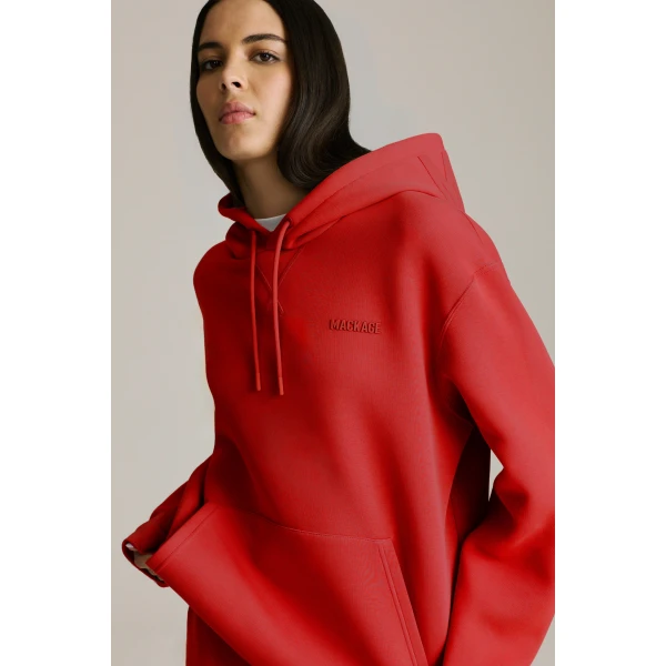 Mackage Zosia Double-Face Jersey Logo Hoodie in Lava
