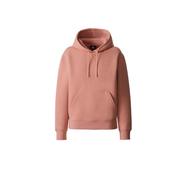 Mackage Zosia Double-Face Jersey Logo Hoodie in Muted Clay