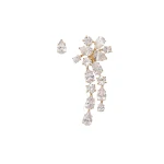 Magda Butrym Asymmetric crystal cascade earrings in gold