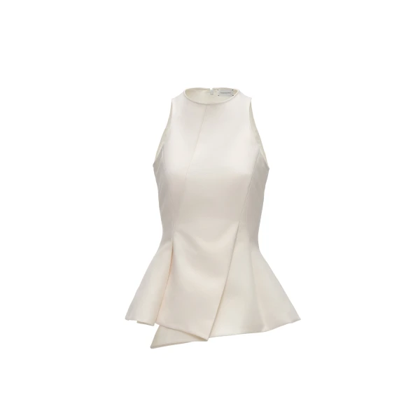 Magda Butrym Asymmetric sleeveless top in cream