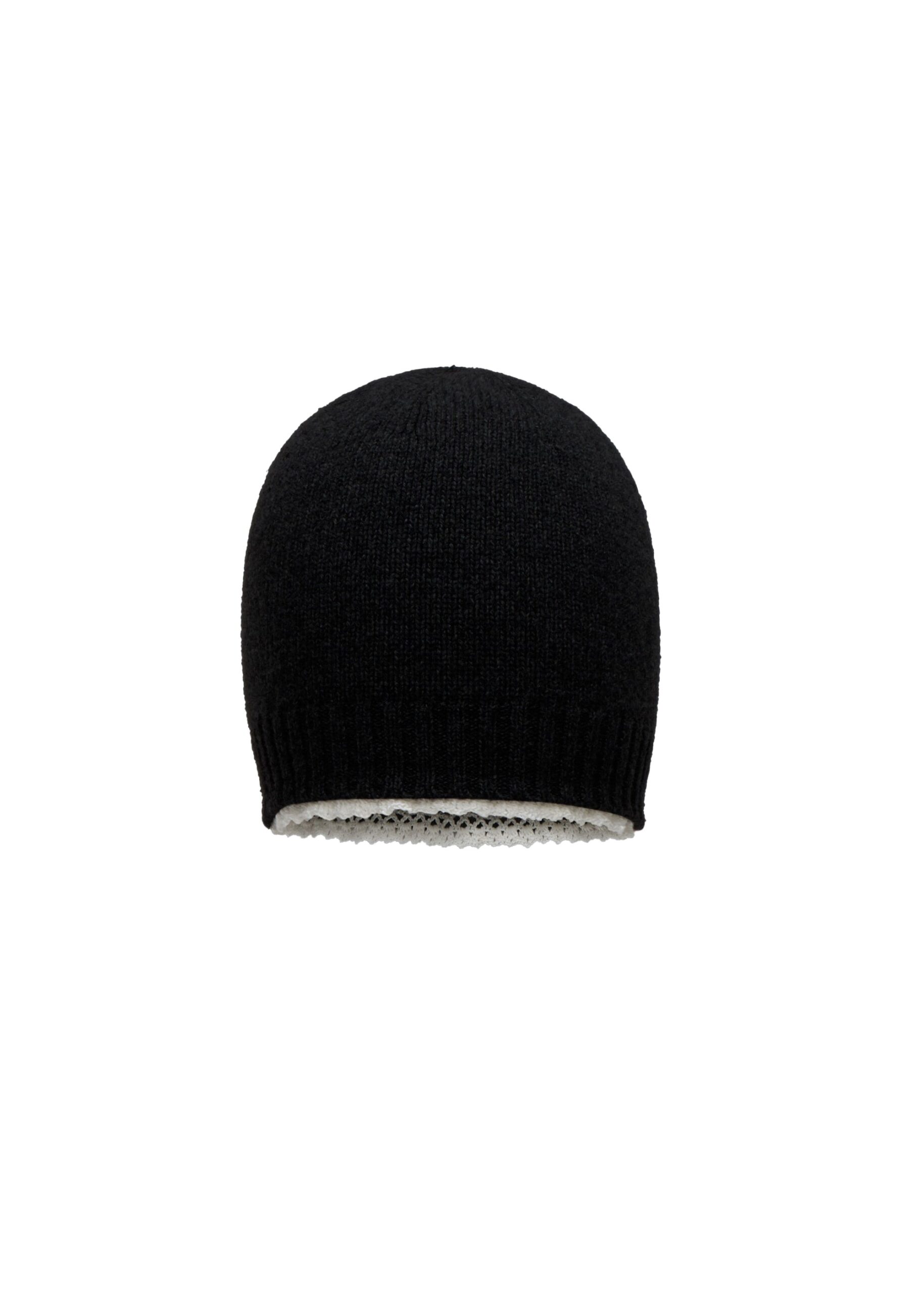Magda Butrym Cashmere crochet-trim beanie in black | Accessories | Luxury Shoes Magda Butrym Cashmere crochet-trim beanie in black