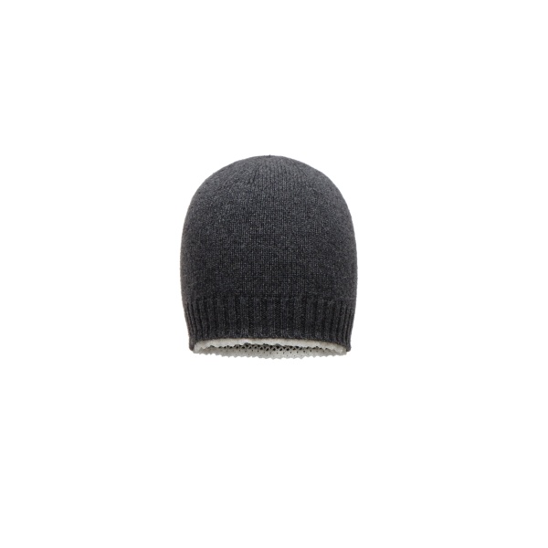 Magda Butrym Cashmere crochet-trim beanie in dark grey