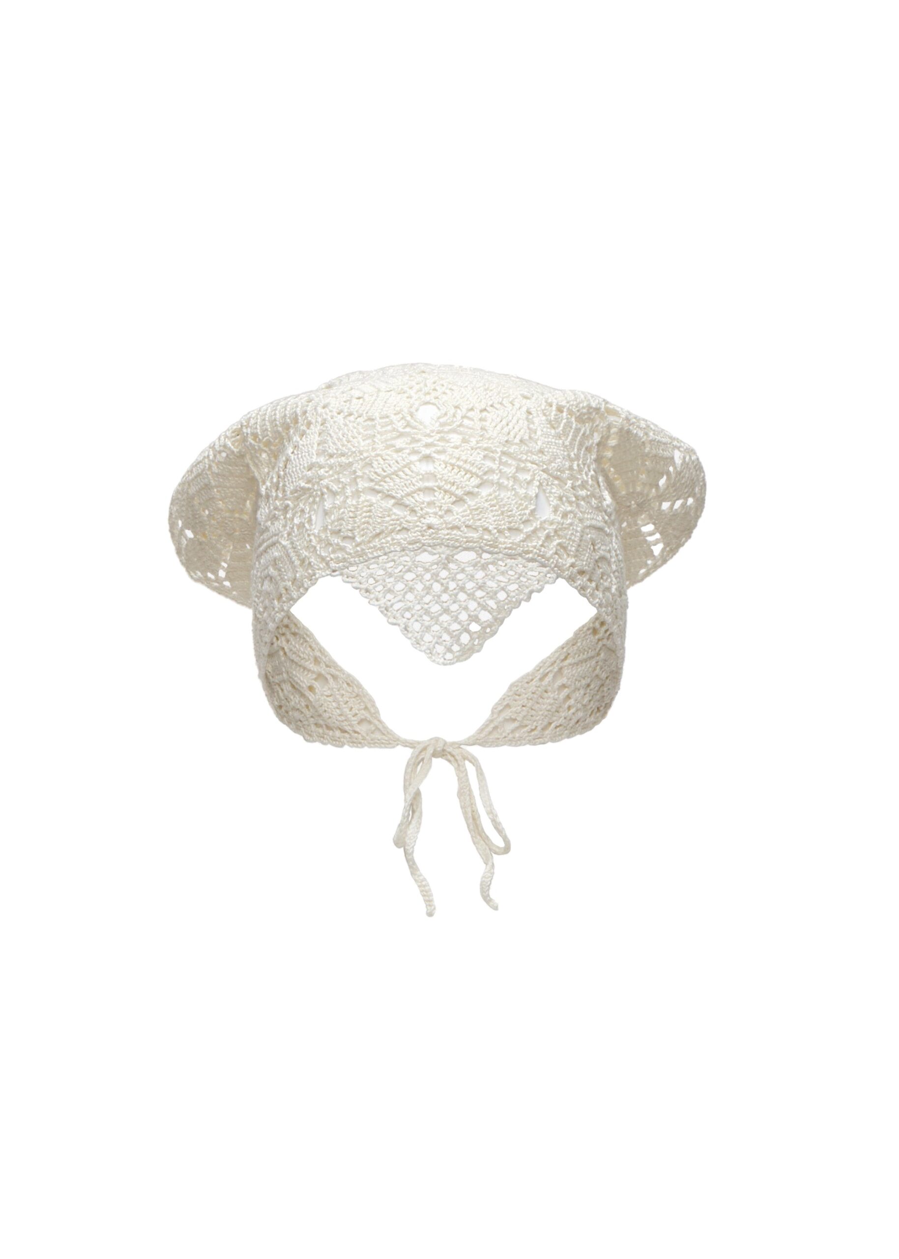 Magda Butrym Crochet headscarf in cream | Accessories | Luxury Shoes Magda Butrym Crochet headscarf in cream