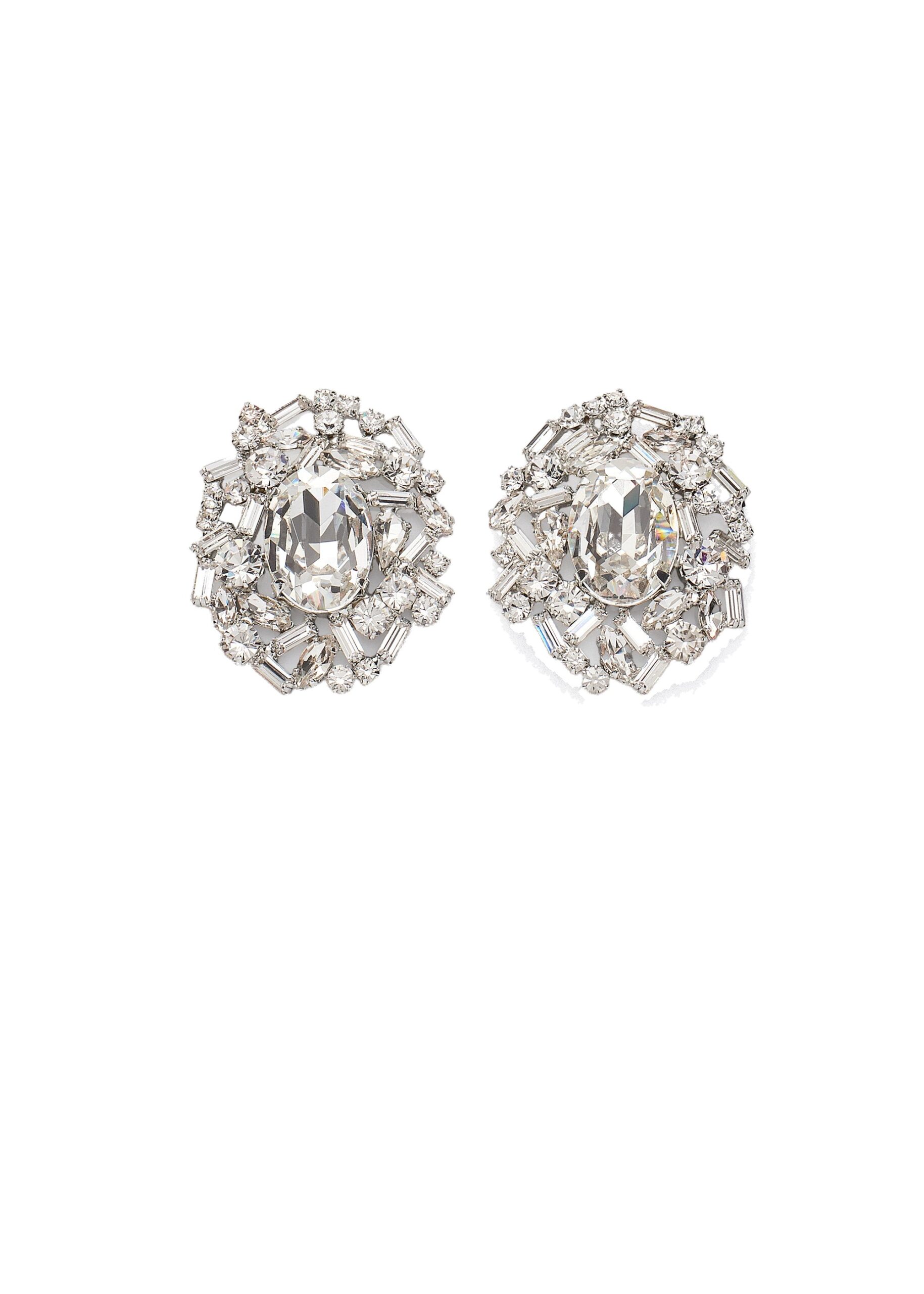 Magda Butrym Crystal cluster earrings in silver | Jewelry | Luxury Shoes Magda Butrym Crystal cluster earrings in silver