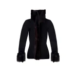 Magda Butrym Fur collar cardigan in black