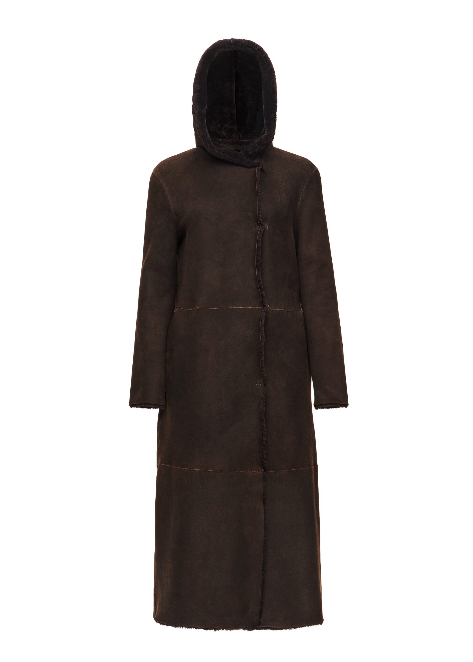 Magda Butrym Fur hooded coat in brown | Coats | Luxury Shoes Magda Butrym Fur hooded coat in brown