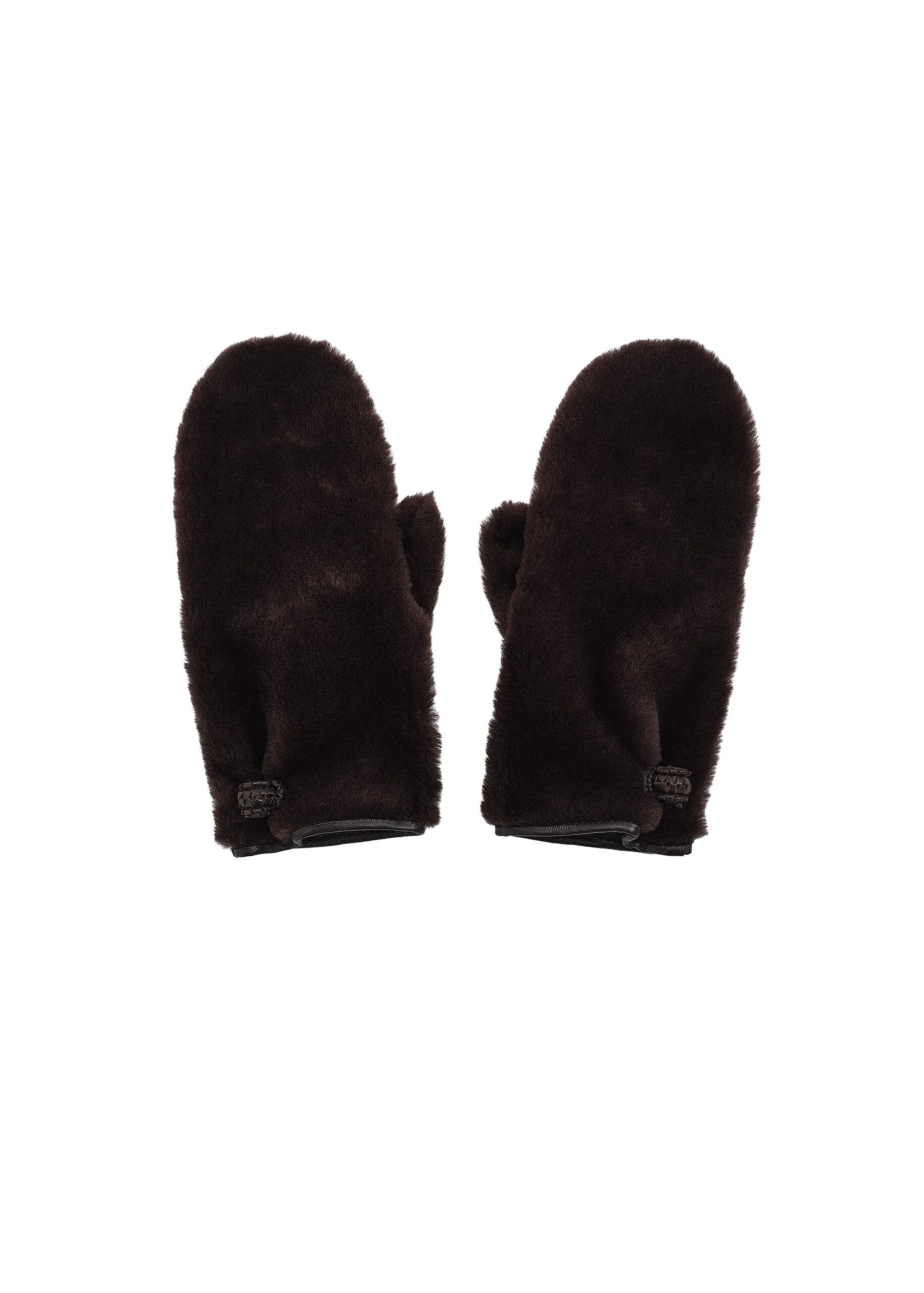 Magda Butrym Fur mittens in brown | Accessories | Luxury Shoes Magda Butrym Fur mittens in brown
