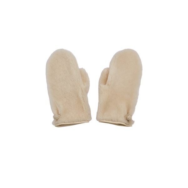 Magda Butrym Fur mittens in cream