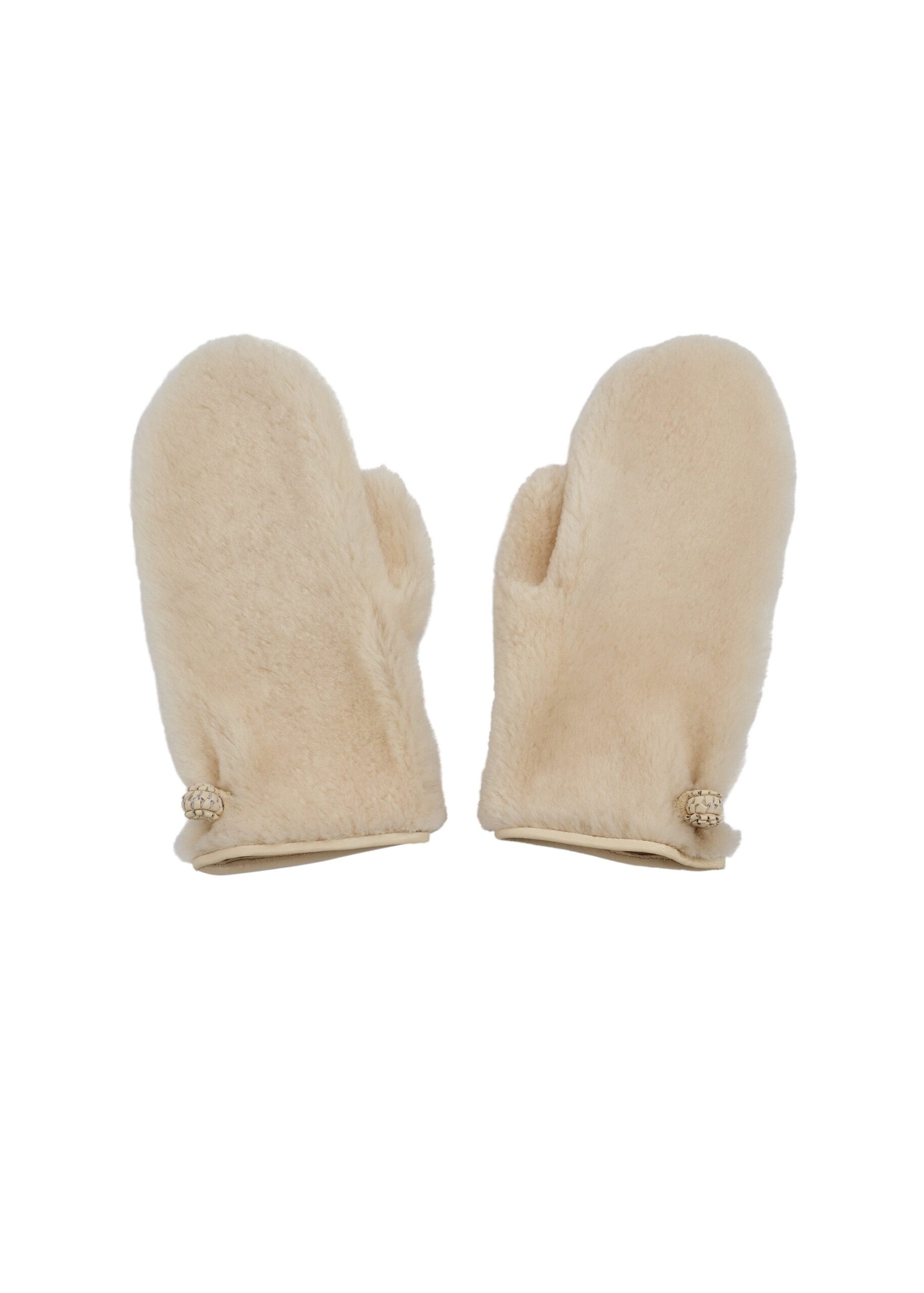 Magda Butrym Fur mittens in cream | Accessories | Luxury Shoes Magda Butrym Fur mittens in cream