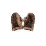 Magda Butrym Fur mittens with crochet trim