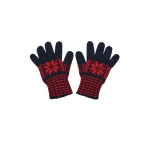 Magda Butrym Geometric knit gloves in red