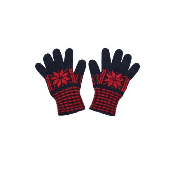 Magda Butrym Geometric knit gloves in red