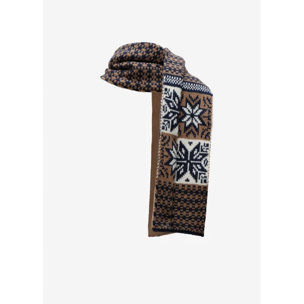 Magda Butrym Geometric knit scarf in brown, view 2