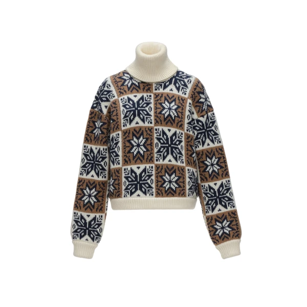 Magda Butrym Geometric turtleneck sweater in brown