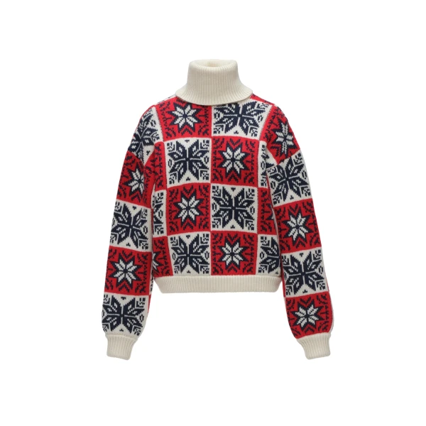 Magda Butrym Geometric turtleneck sweater in red