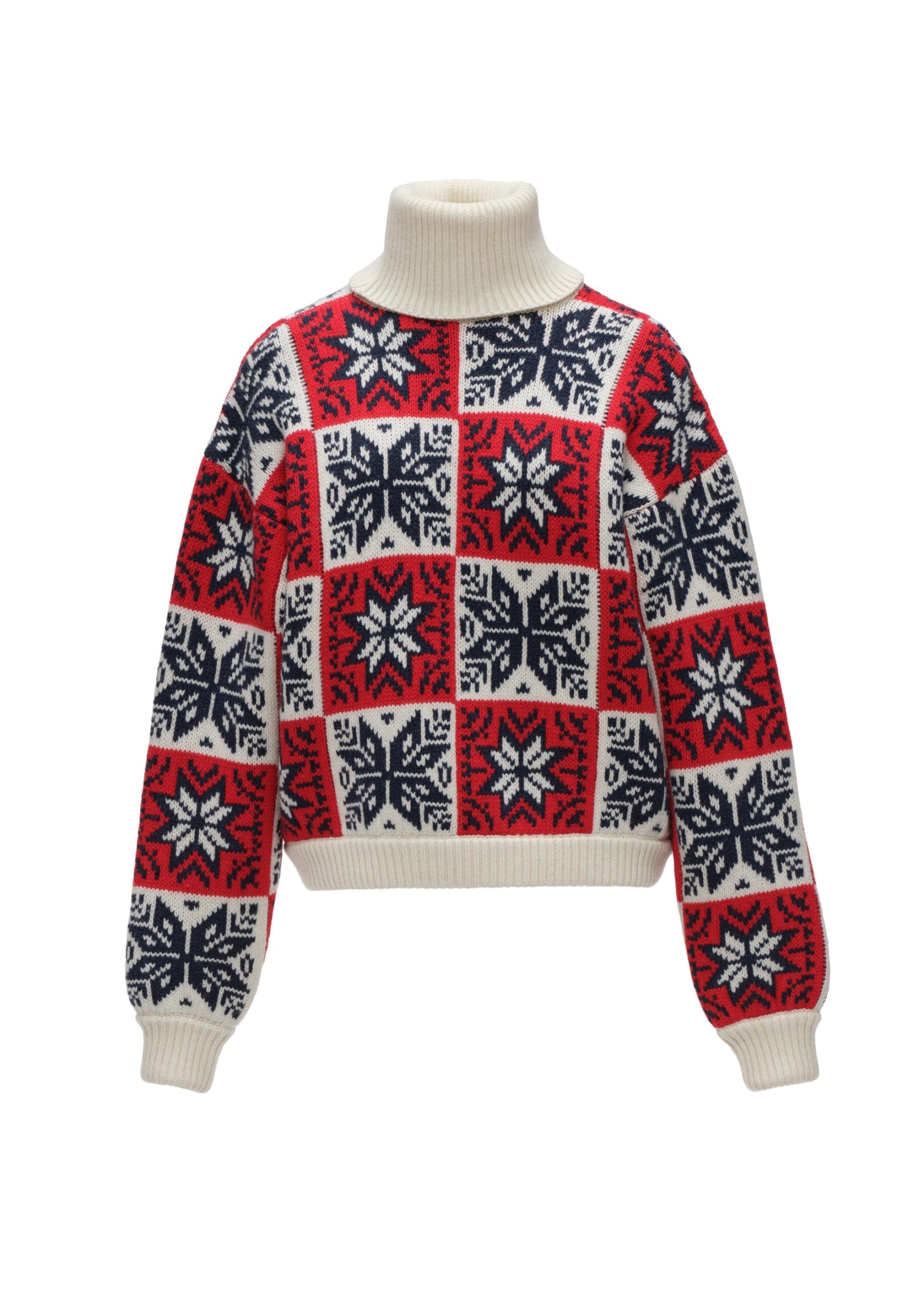 Magda Butrym Geometric turtleneck sweater in red | Knitwear | Luxury Shoes Magda Butrym Geometric turtleneck sweater in red