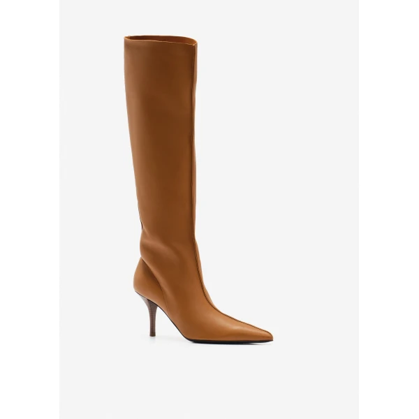 Magda Butrym High-heel leather boots in caramel, view 2