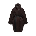 Magda Butrym Insulated coat with leather belt in brown