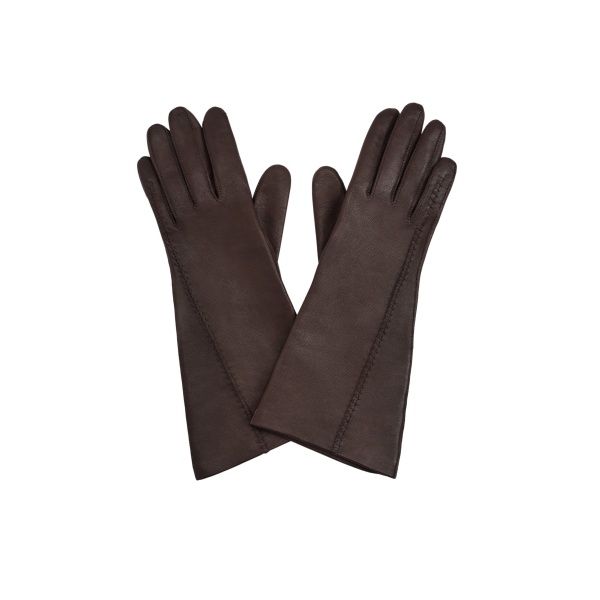 Magda Butrym Mid-length leather gloves in brown