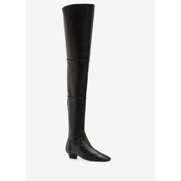 Magda Butrym Over-the-knee boots in black leather, view 2