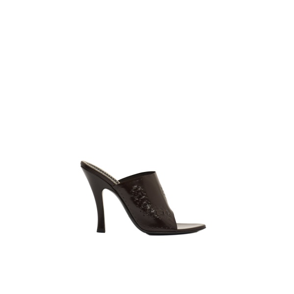 Magda Butrym Podhale-style embroidered high-heel mules in brown