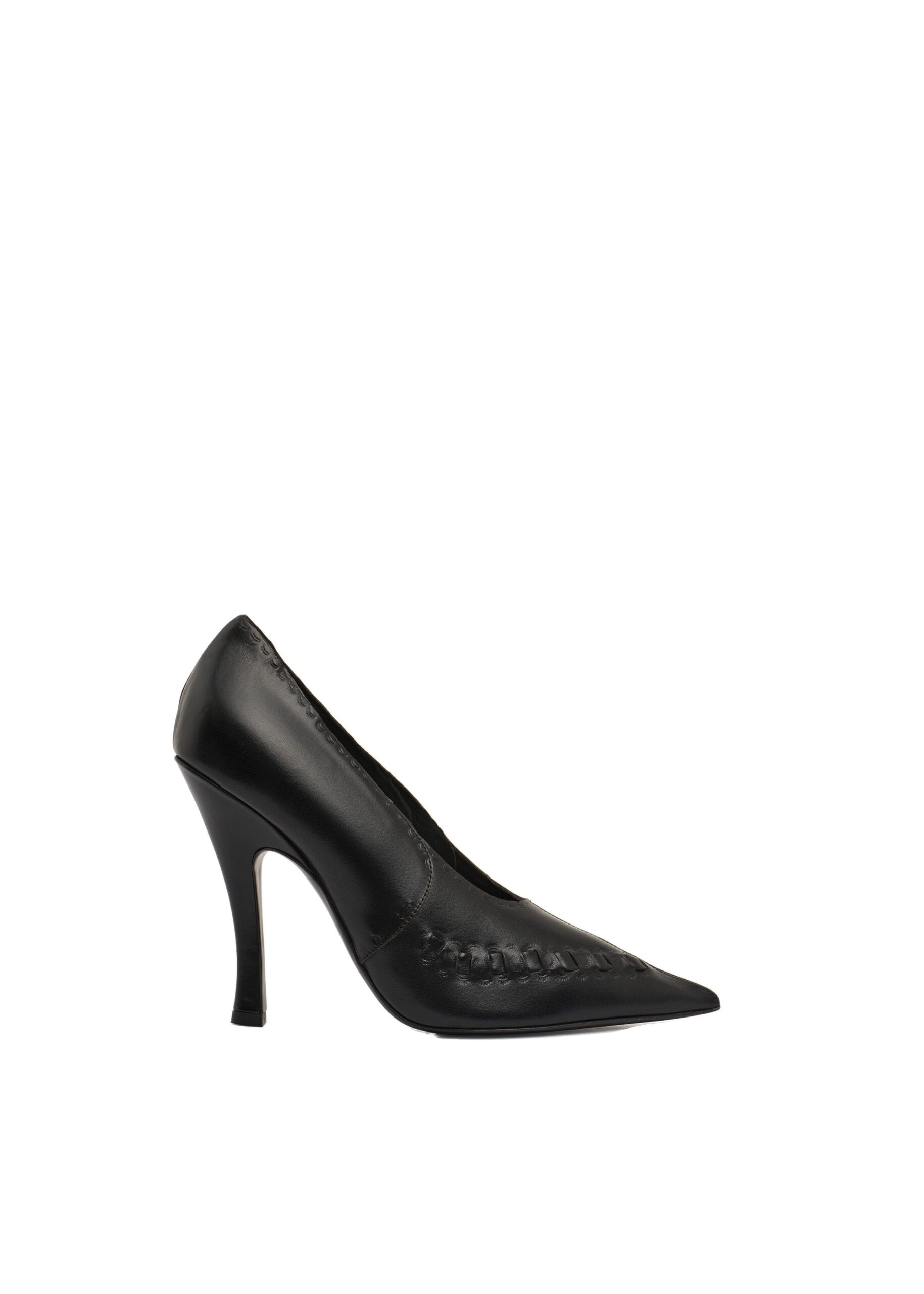 Magda Butrym Podhale-style embroidered pointed pumps in black leather | Shoes | Luxury Shoes Magda Butrym Podhale-style embroidered pointed pumps in black leather