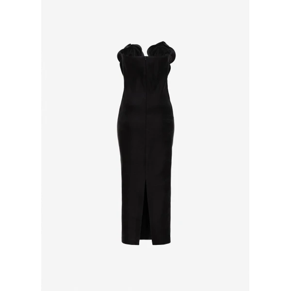 Magda Butrym Rose draped corset midi dress in black, view 2