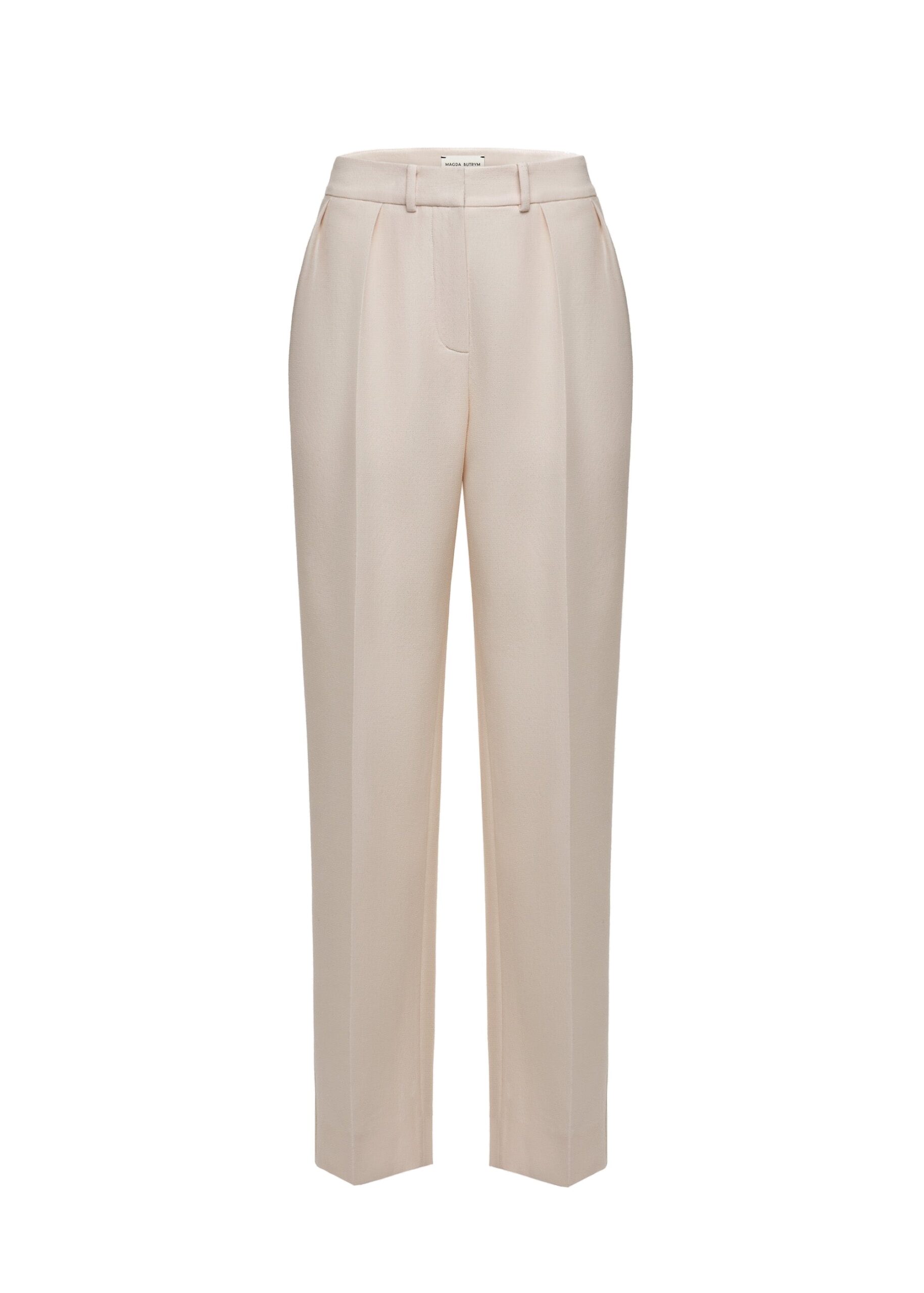 Magda Butrym Straight-leg silk and wool trousers in cream | Pants | Luxury Shoes Magda Butrym Straight-leg silk and wool trousers in cream