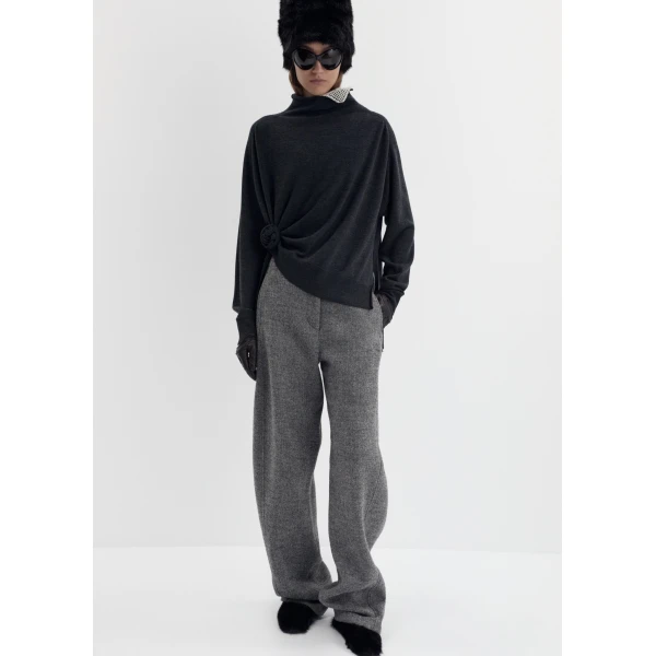 Magda Butrym Wide-leg low-rise trousers in grey, view 3