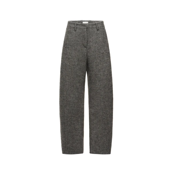 Wide-leg low-rise trousers in grey