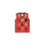 Maison Margiela Argyle Knit Sleeveless Top in Red | Luxury Shoes 