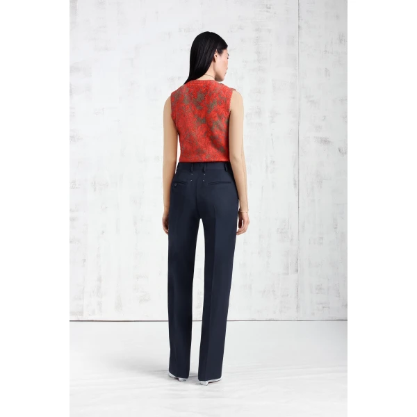 Maison Margiela Argyle Knit Sleeveless Top in Red | Sweaters | Luxury Shoes 