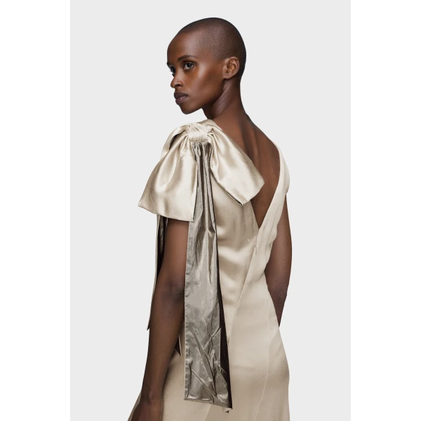 Maison Margiela Bias-Cut Evening Gown in Brown Check | Evening Gowns | Luxury Shoes 