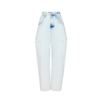 Maison Margiela Bleached Cut-Out Jeans in Light Indigo | Luxury Shoes 