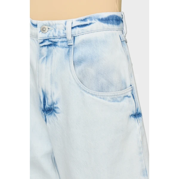 Maison Margiela Bleached Cut-Out Jeans in Light Indigo | Denim | Luxury Shoes 