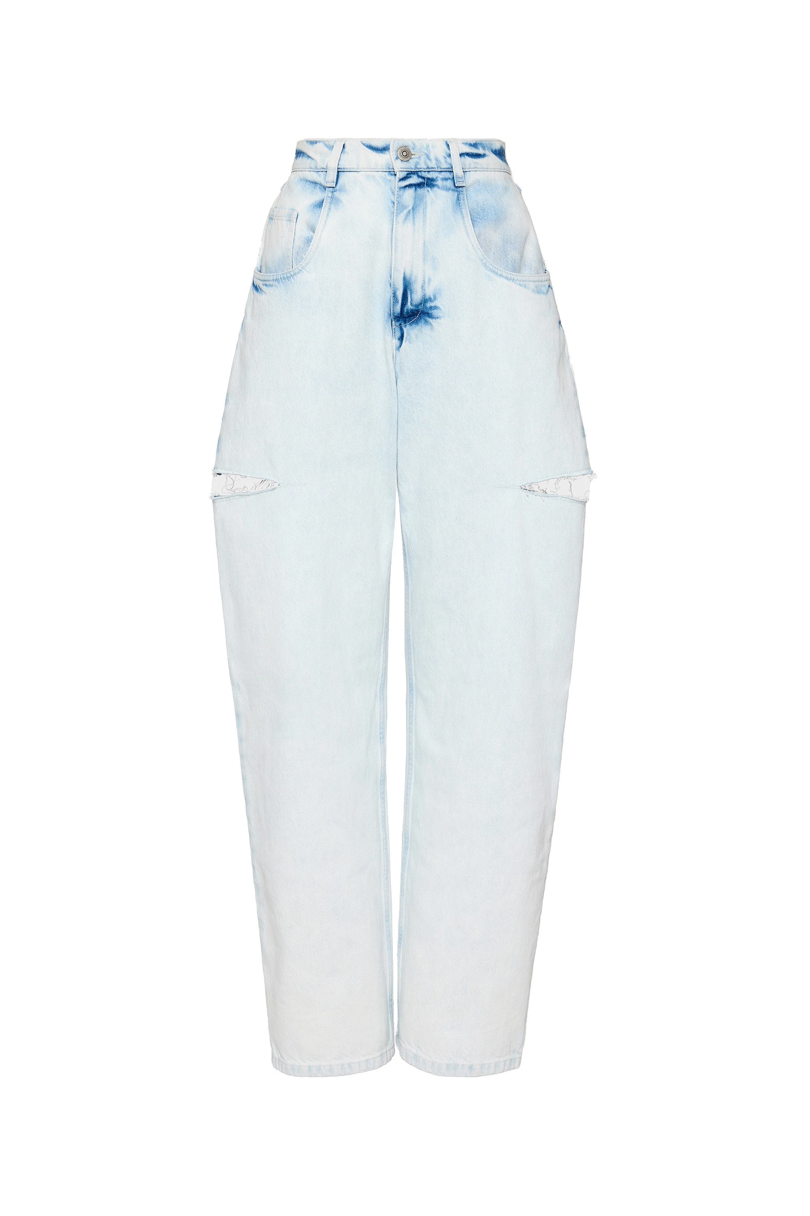 Maison Margiela Bleached Cut-Out Jeans in Light Indigo Maison Margiela Bleached Cut-Out Jeans in Light Indigo | Luxury Shoes
