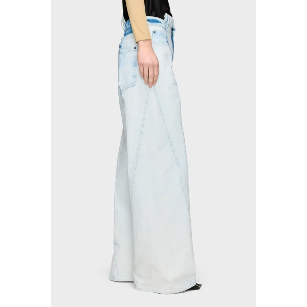 Maison Margiela Bleached Spliced Jeans in Light Indigo | Denim | Luxury Shoes 