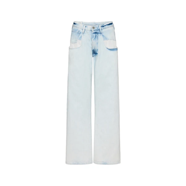 Bleached Straight-Leg Jeans in Light Indigo