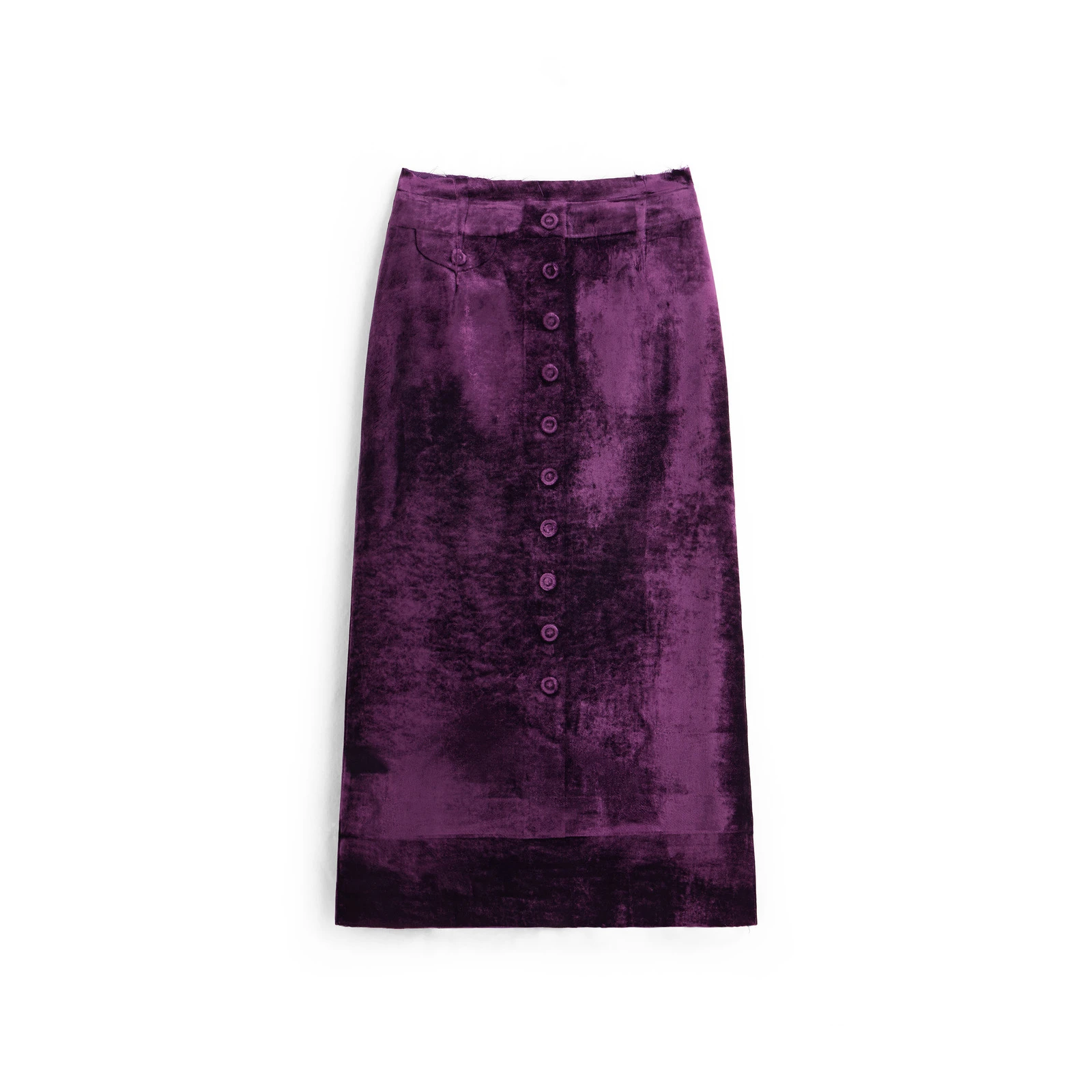 Maison Margiela Button-Front Velvet Midi Skirt in Purple Maison Margiela Button-Front Velvet Midi Skirt in Purple | Luxury Shoes