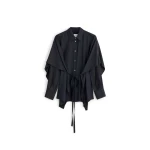 Maison Margiela Cape-Sleeve Shirt in Black | Luxury Shoes 