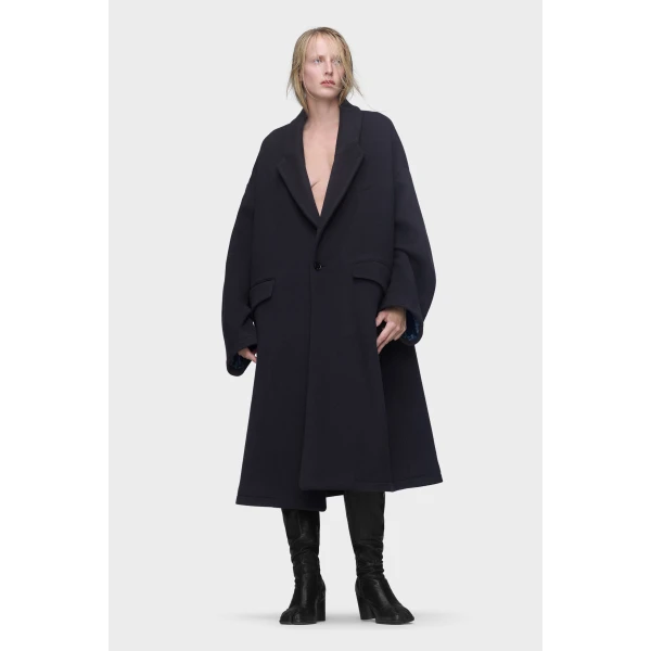 Maison Margiela Cashmere Coat in Dark Blue | Wool Coat | Luxury Shoes 