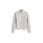 Maison Margiela Check Cotton Swallowtail Shirt in Light Grey | Luxury Shoes 