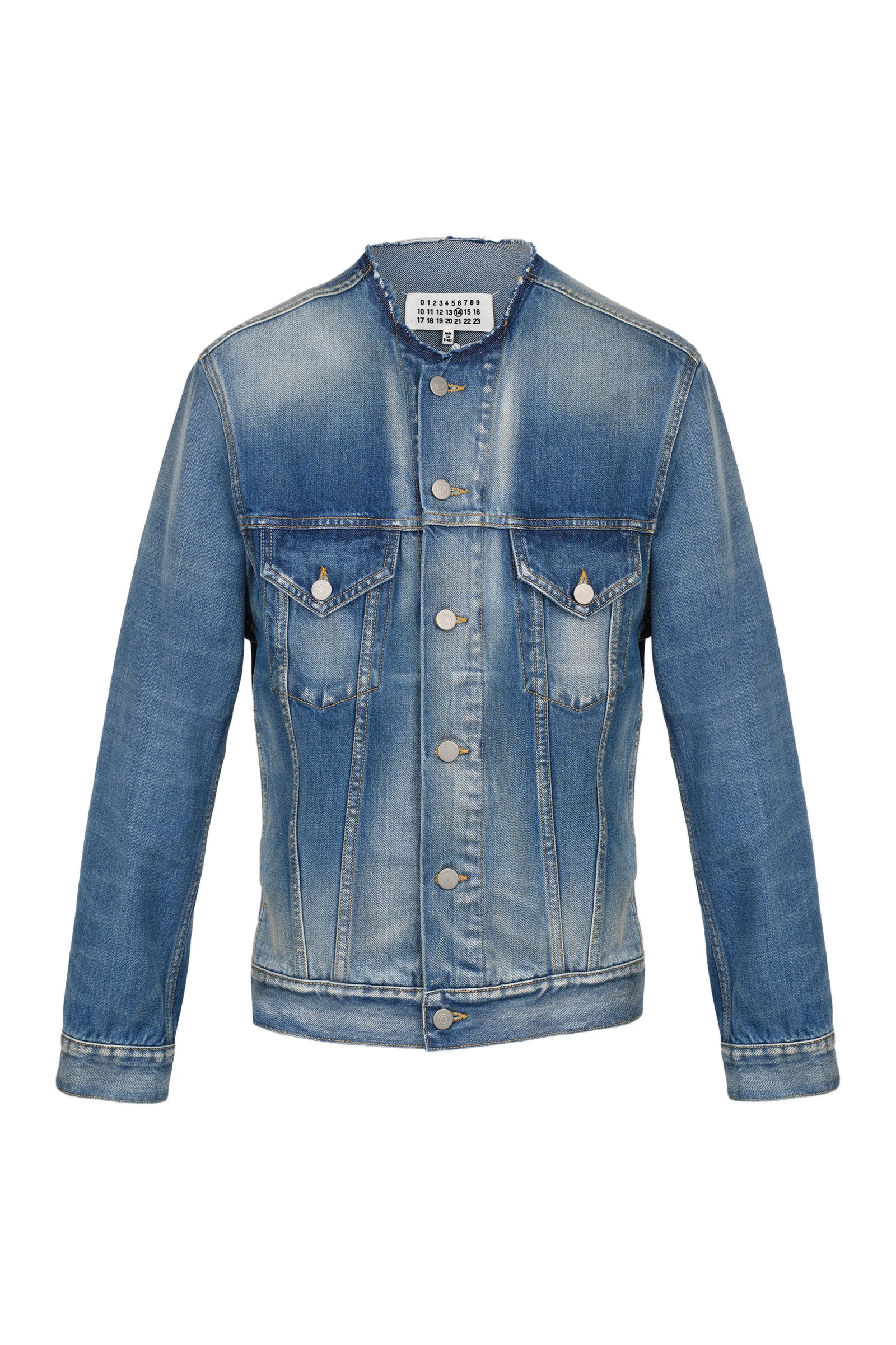 Maison Margiela Collarless Denim Jacket in Blue Maison Margiela Collarless Denim Jacket in Blue | Luxury Shoes