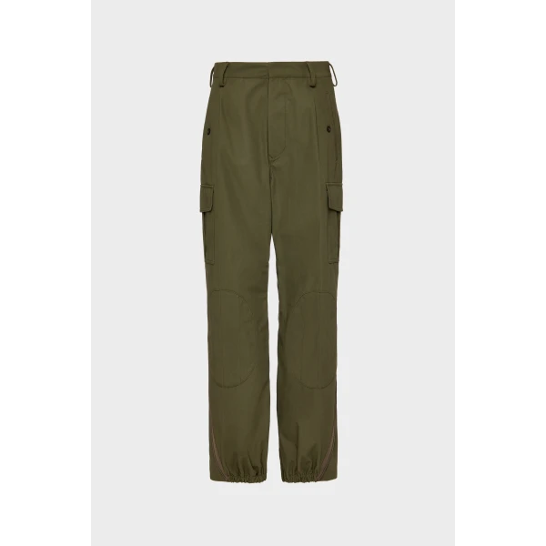 Maison Margiela Cotton Cargo Trousers in Olive | Wide leg pants | Luxury Shoes 