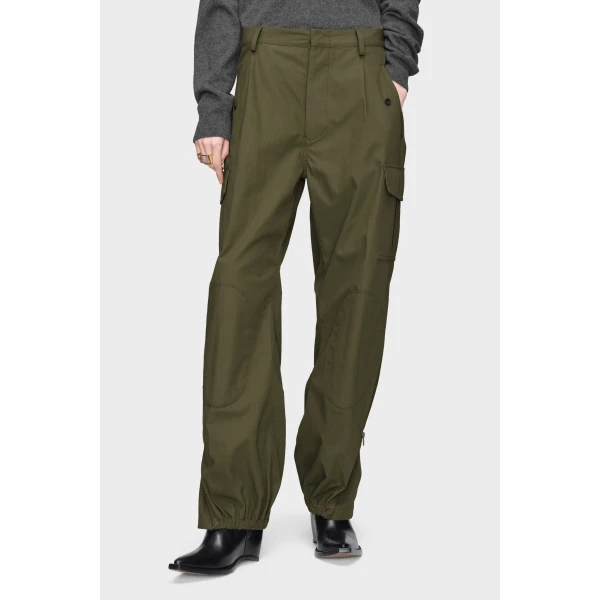Maison Margiela Cotton Cargo Trousers in Olive | Wide leg pants | Luxury Shoes 