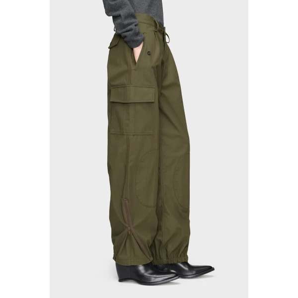 Maison Margiela Cotton Cargo Trousers in Olive | Wide leg pants | Luxury Shoes 