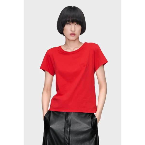 Maison Margiela Cotton Jersey T-Shirt in Red | T-shirts | Luxury Shoes 